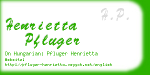 henrietta pfluger business card